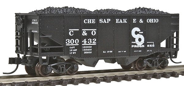 Atlas 41341 N 55t 2-Bay Fishbelly Hopper C&O #300432/blk