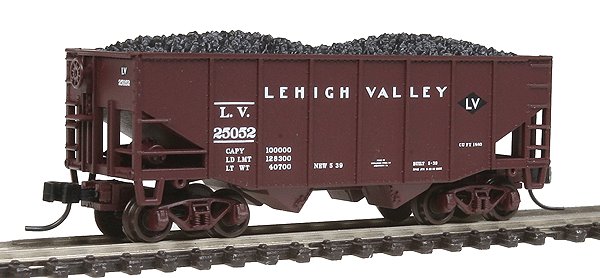 Atlas 41343 N 55t 2-Bay Fishbelly Hopper LV #25052/brn
