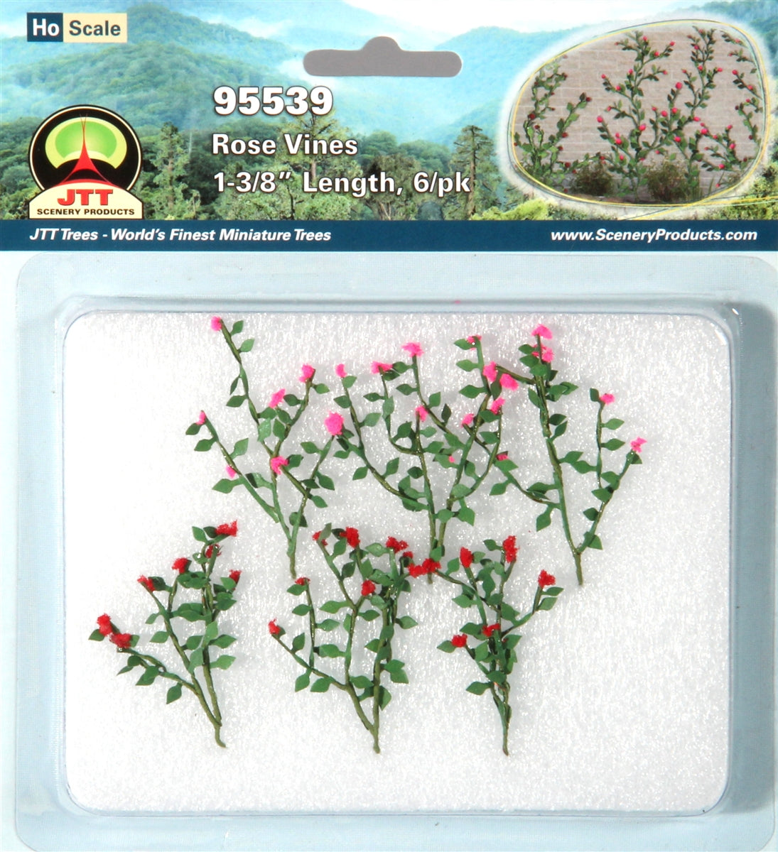 JTT Scenery Products 95539 HO 1-3/8'' Rose Bushes (Pack of 6)