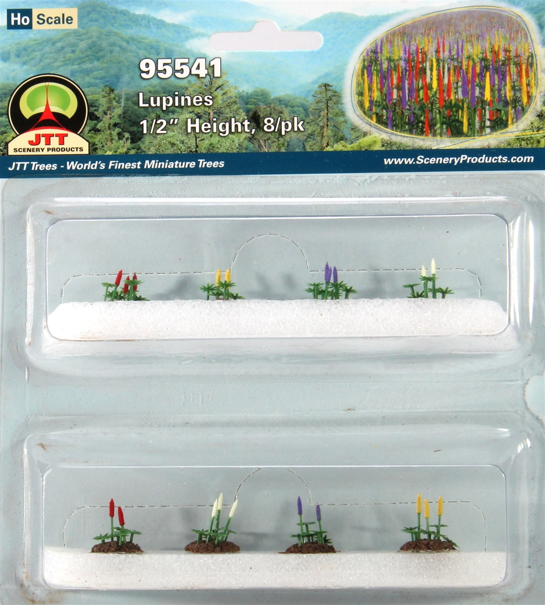 JTT Scenery Products 95541 HO 1/2'' Lupines (Pack of 8)