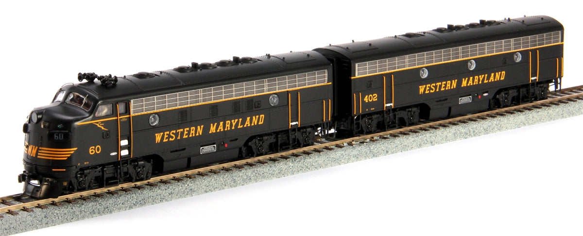 MTH 80-2111-0 HO Western Maryland F7 A/B Diesel Locomotive DCC Ready #60/#402