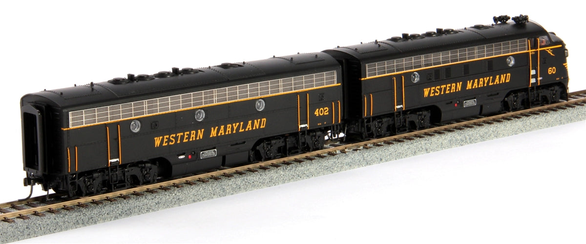 MTH 80-2111-0 HO Western Maryland F7 A/B Diesel Locomotive DCC Ready #60/#402