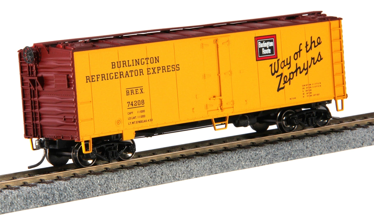 MTH 85-78027 HO Burlington 40'' Steel Sided Reefer Car #74208