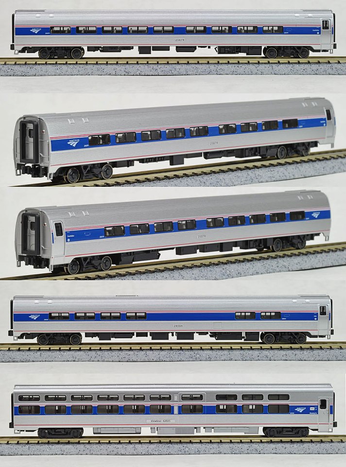 Kato 106-6286 N Amtrak Amfleet Viewliner Intercity Express Phase VI Add On Cars