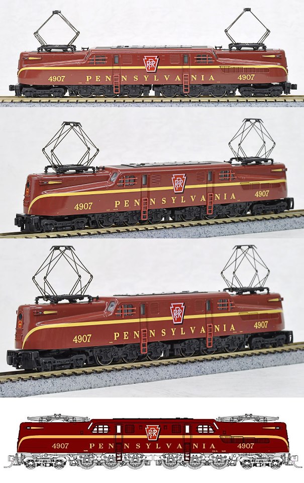 Kato 137-2013 N Pennsylvania Tuscan Single Stripe GG-1 Electric Locomotive #4907