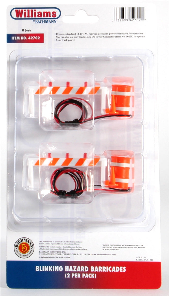 Bachmann 42702 O Plasticville Blinking Hazard Barricades (2)