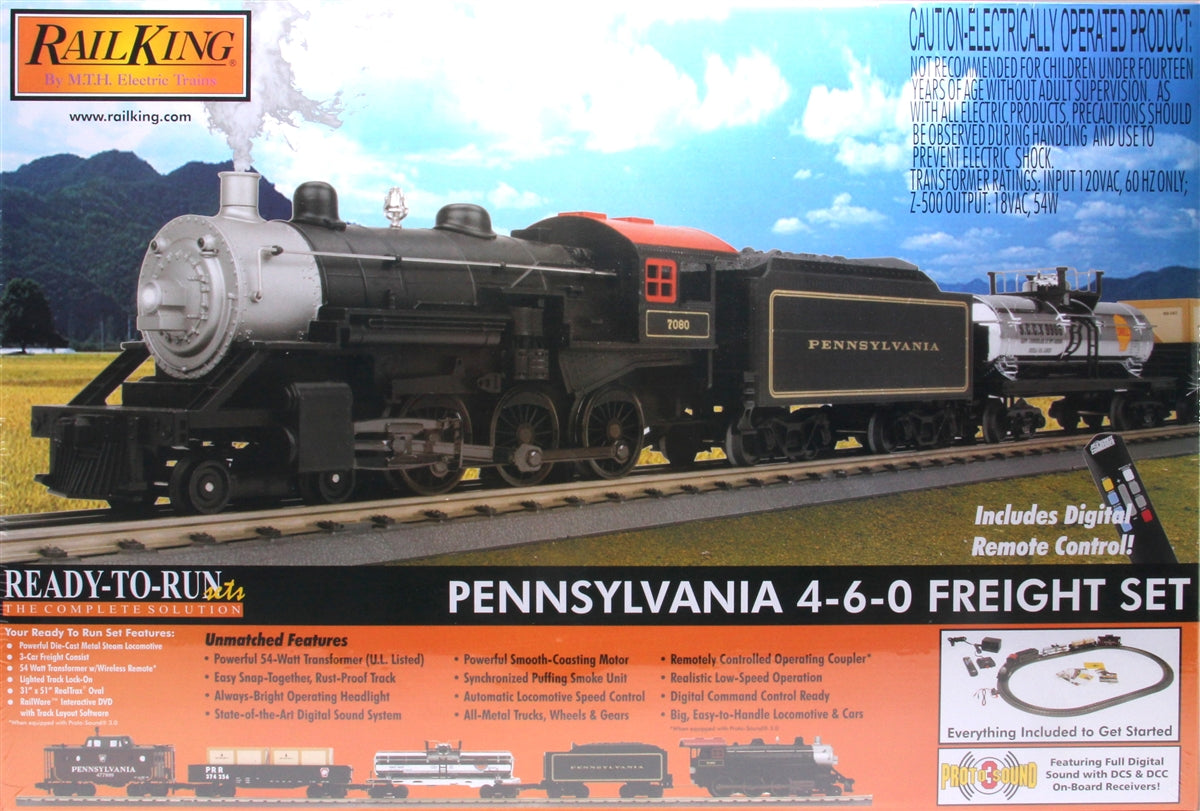 MTH 30-4215-1 Pennsylvania RailKing 4-6-0 O Gauge Steam Train Set w/PS 3.0