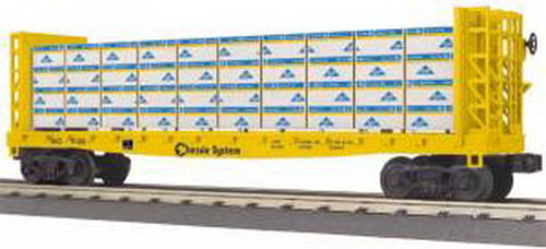 MTH 30-76487 O Chessie Bulkhead Flat w/Lumber Load