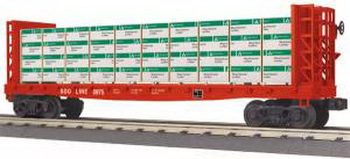 MTH 30-76488 O Soo Line Bulkhead Flat w/Lumber Load