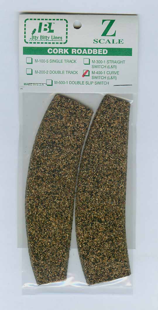 Itty Bitty Lines 4001 TT Cork Roadbed Precut Single Track