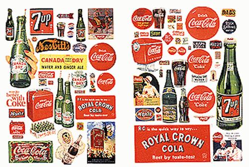 JL Innovative Design 197 HO Vintage Soft Drink Posters/Signs '30-'60(Pack of 72)