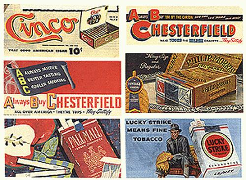 JL Innovative Design 212 HO Vintage Tobacco Billboards 1930-1960 Set #1