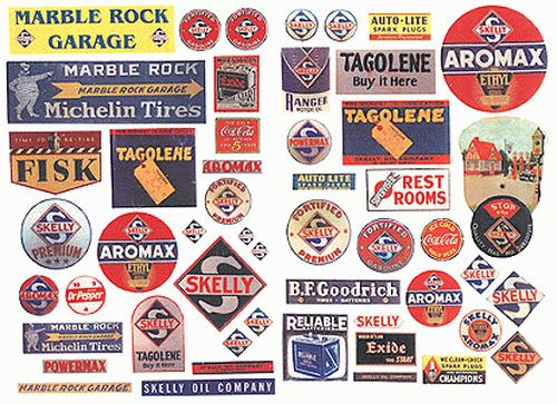 JL Innovative Design 233 HO Skelly Vintage Gas Station Signs (Set of 50)