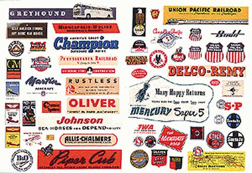 JL Innovative Design 283 HO Planes/Trains & Industrial Signs '40-'50(Pack of 55)
