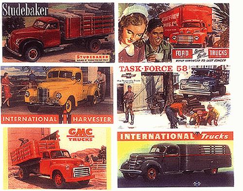 JL Innovative Design 375 HO Vintage Truck Billboard Signs 1940-1950 (Pack of 6)