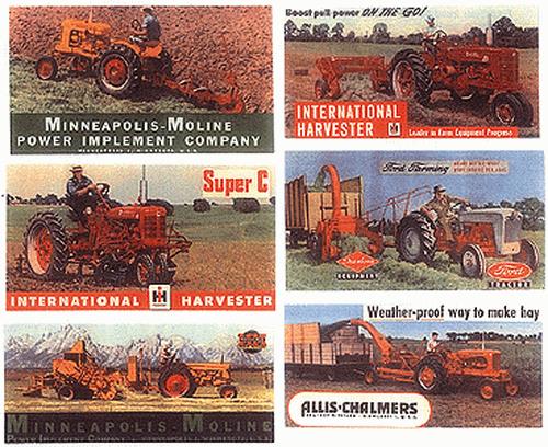 JL Innovative Design 376 HO Vintage Tractor Billboard Signs 1940-1950 (Set of 6)