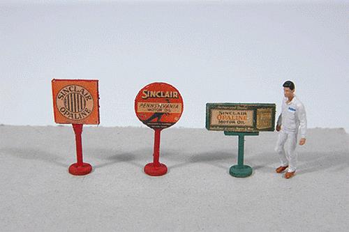 JL Innovative Design 466 HO Sinclair Vintage Gas Station Curb Signs (Set of 3)