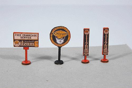 JL Innovative Design 468 HO Vintage Oilzum Gas Station Curb Signs (4)