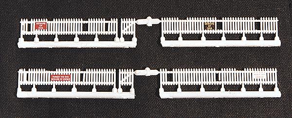 JL Innovative Design 361-805 HO Scale Picket Fence Weathered W/Signs