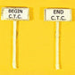 JL Innovative Design 838 HO Begin/End C.T.C. Sign Set (Pack of 2)