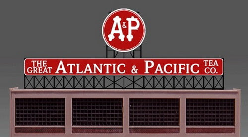 Miller Engineering 880151 HO/O Atlantic & Pacific Tea Animated Neon Billboard