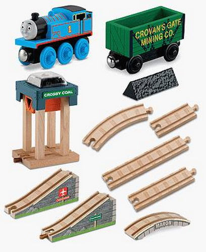 Fisher Price Y4091 Thomas & Friends Wooden Railway Coal Hopper Figure Train Set