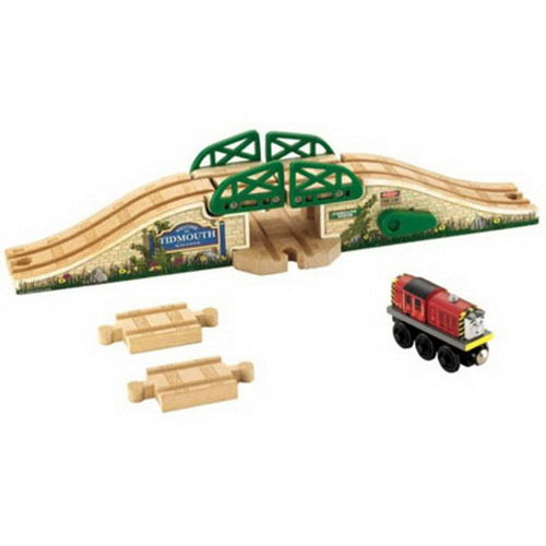 Fisher Price Y7465 Thomas & Friends Wooden Railway Drawbridge with Salty Set