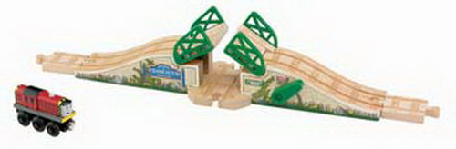 Fisher Price Y7465 Thomas & Friends Wooden Railway Drawbridge with Salty Set