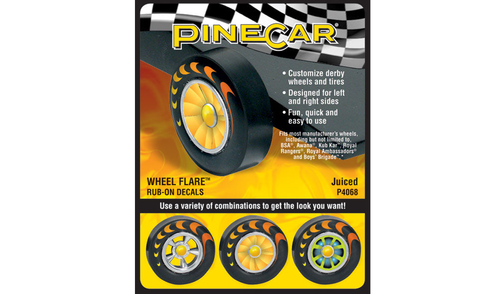 PineCar P4068 Juiced Wheel Flare Rub-On Decals