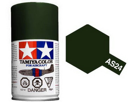 Tamiya 86524 AS-24 Dark Green German Air 100 ml Spray Paint Can