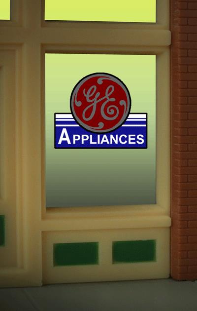 Miller Engineering 8835 HO/O GE Appliances Flashing Neon Window Sign Light Works