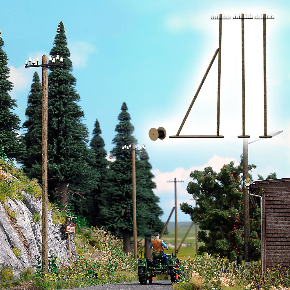 Busch 10310 O Telegraph/Signal Poles Laser-Cut Kit