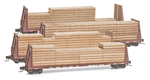 Micro-Trains 99400041 Z Trailer Train 60' Bulkhead Flat Car w/Loads (Set of 4)