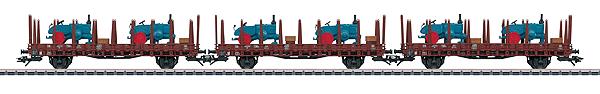 Marklin 46400 HO Deutsche Bahn Rr 20 2-Axle Stake Car 3-Pack