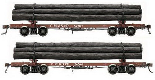 Rivarossi HR6173 HO Milwaukee Road Skeleton Log Car #54287,54346 (Set of 2)