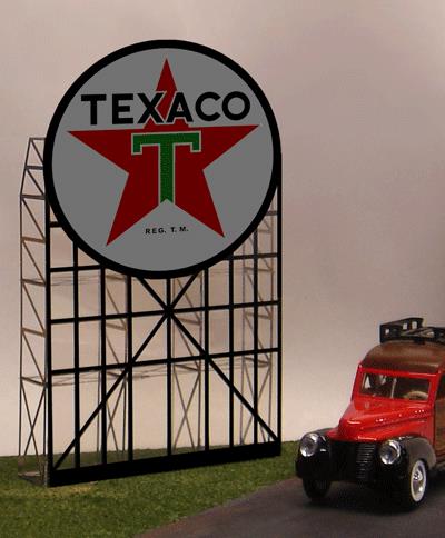 Miller Engineering 5181 HO/O Texaco Animated Neon Series Billboard