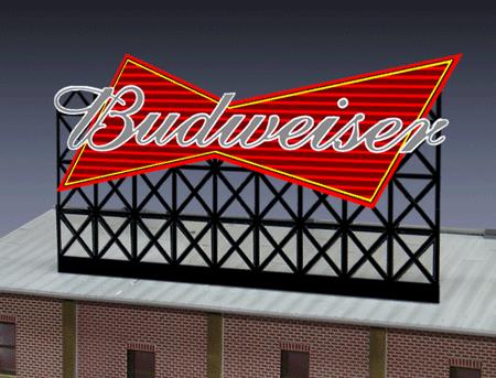 Miller Engineering 4982 N Budweiser Beer Animated Neon Billboard