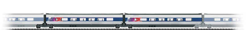 Trix 23439 HO TGV Intermediate Car Add-On Set #2 pkg(2) (Limited Edition)