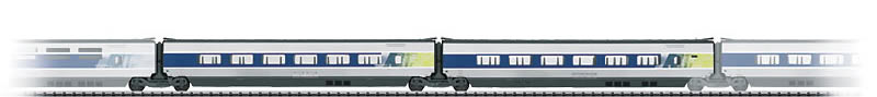 Trix 23438 HO TGV Intermediate Car Add-On Set #1 pkg(2) (Limited Edition)