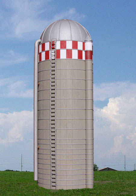 American Model Builders 190 HO Farm Silo with Shed Laser Art Building Kit