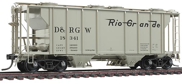 Kadee 8649 HO Denver & Rio Grande Western PS-2 2-Bay Covered Hopper #18341