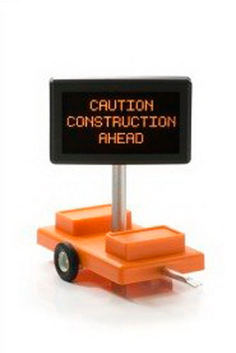 Miniatronics 85-001-01 HO Mobile Highway Sign Caution Construction Ahead