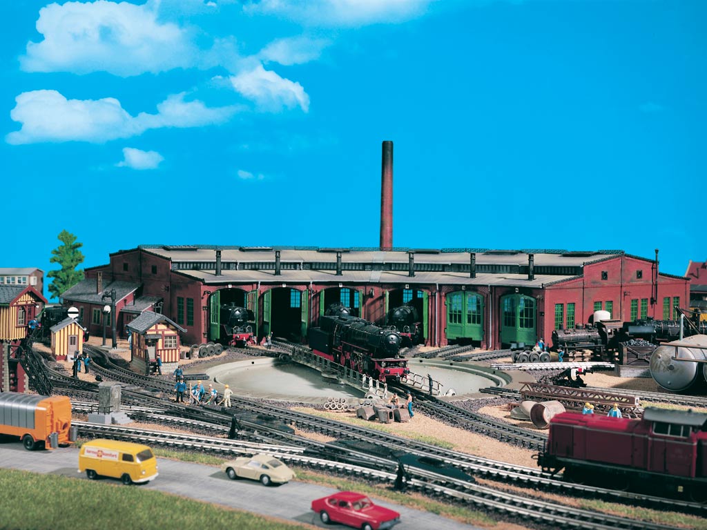 Vollmer 5758 HO 6-Stall Roundhouse Building Kit