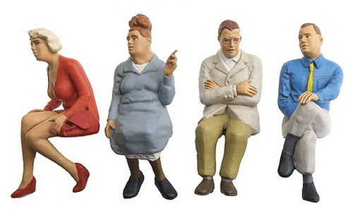 Preiser 45123 G Seated Travelers Figures #3 (Set of 4)