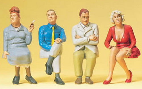 Preiser 45123 G Seated Travelers Figures #3 (Set of 4)