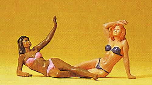 Preiser 45017 G Lying Bathers Figures (Set of 2)