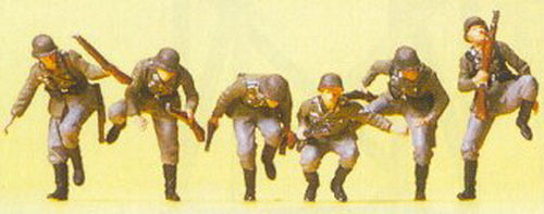 Preiser 16878 HO Infantry Riflemen Getting off the Tank Figures (Set of 6)