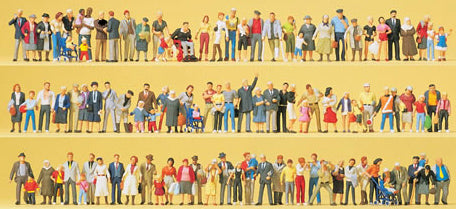 Preiser 13002 HO On Streets & Squares Figures (Set of 100)