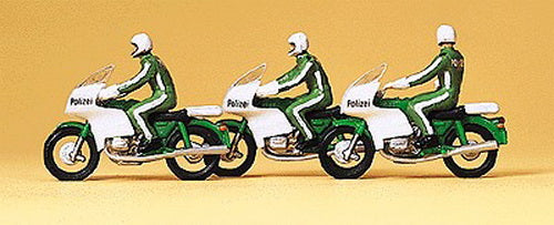 Preiser 10489 HO Motorcyclist Policemen Figures (Set of 3)