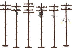 American Flyer 6-49872 S Scale Telephone Poles (Pack of 6)